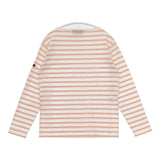 SAINT JAMES ピリアック ボーダー ボートネック 長袖Ｔシャツ カットソー ロンＴ ホワイト サーモンピンク レディース セントジェームス【中古】5-0822M△