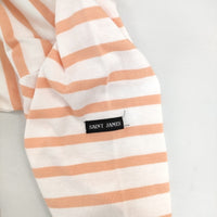 SAINT JAMES ピリアック ボーダー ボートネック 長袖Ｔシャツ カットソー ロンＴ ホワイト サーモンピンク レディース セントジェームス【中古】5-0822M△