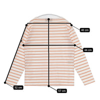 SAINT JAMES ピリアック ボーダー ボートネック 長袖Ｔシャツ カットソー ロンＴ ホワイト サーモンピンク レディース セントジェームス【中古】5-0822M△