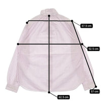 Dana Faneuil ストライプ 長袖 コットン ブラウス シャツ ホワイト ピンク レディース ダナファヌル【中古】5-1006M∞