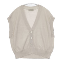 MARGARET HOWELL 578-3161003 コットンシルク ニットプルオーバーベスト COTTON SILK ベスト 23SS グレージュ レディース マーガレットハウエル【中古】5-0822M△