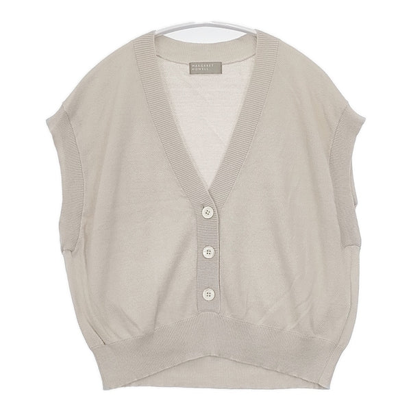 MARGARET HOWELL 578-3161003 コットンシルク ニットプルオーバーベスト COTTON SILK ベスト 23SS グレージュ レディース マーガレットハウエル【中古】5-0822M△