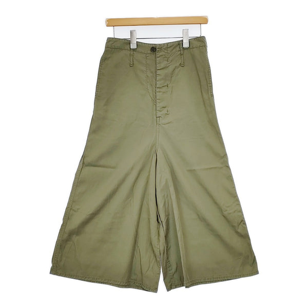 ZUCCa zu81ff887 ガウチョパンツ サルエル風 サイズS テンセルコットン パンツ カーキ レディース ズッカ【中古】5-0822M△