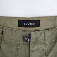 ZUCCa zu81ff887 ガウチョパンツ サルエル風 サイズS テンセルコットン パンツ カーキ レディース ズッカ【中古】5-0822M△