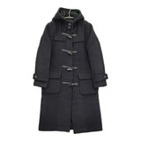 London Tradition イギリス製 フード付きロングコート ブラックウォッチ ダッフルコート ネイビー レディース ロンドントラディション【中古】5-1103A♪