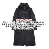 London Tradition イギリス製 フード付きロングコート ブラックウォッチ ダッフルコート ネイビー レディース ロンドントラディション【中古】5-1103A♪