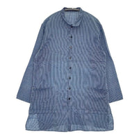 babaghuri サイドスリット コットン J0401FBB305 ロングシャツ パキスタン製 ジャケット ブルー レディース ババグーリ【中古】5-1006M∞