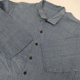 babaghuri サイドスリット コットン J0401FBB305 ロングシャツ パキスタン製 ジャケット ブルー レディース ババグーリ【中古】5-1006M∞
