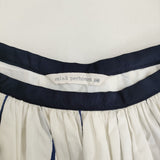 mina perhonen ws5068 ribbon frame サイズ36 コットンシルク ギャザー スカート ホワイト ネイビー レディース ミナペルホネン【中古】5-0628M♪