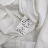 mina perhonen ws5068 ribbon frame サイズ36 コットンシルク ギャザー スカート ホワイト ネイビー レディース ミナペルホネン【中古】5-0628M♪