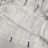 mina perhonen ws5068 ribbon frame サイズ36 コットンシルク ギャザー スカート ホワイト ネイビー レディース ミナペルホネン【中古】5-0628M♪