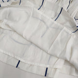 mina perhonen ws5068 ribbon frame サイズ36 コットンシルク ギャザー スカート ホワイト ネイビー レディース ミナペルホネン【中古】5-0628M♪