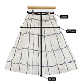 mina perhonen ws5068 ribbon frame サイズ36 コットンシルク ギャザー スカート ホワイト ネイビー レディース ミナペルホネン【中古】5-0628M♪