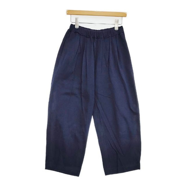 harmonie シルケット 裏毛 コクーンパンツ イージーワイド パンツ ネイビー レディース アルモニ【中古】5-1006G∞