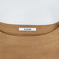 SLOANE コットン 天竺 テントライン ボートネック プルオーバー サイズ1 定価14300円 カットソー キャメル レディース スローン【中古】5-0704S♪