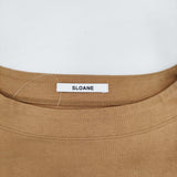 SLOANE コットン 天竺 テントライン ボートネック プルオーバー サイズ1 定価14300円 カットソー キャメル レディース スローン【中古】5-0704S♪