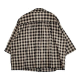 nest Robe ギンガムチェックワッシャーギンガムスリーピングシャツ 定価23100円 01232-1367 ブラウス シャツ 23SS ブラック ベージュ レディース ネストローブ【中古】5-1124M∞