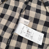 nest Robe ギンガムチェックワッシャーギンガムスリーピングシャツ 定価23100円 01232-1367 ブラウス シャツ 23SS ブラック ベージュ レディース ネストローブ【中古】5-1124M∞