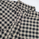 nest Robe ギンガムチェックワッシャーギンガムスリーピングシャツ 定価23100円 01232-1367 ブラウス シャツ 23SS ブラック ベージュ レディース ネストローブ【中古】5-1124M∞