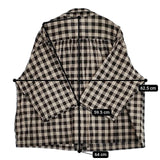 nest Robe ギンガムチェックワッシャーギンガムスリーピングシャツ 定価23100円 01232-1367 ブラウス シャツ 23SS ブラック ベージュ レディース ネストローブ【中古】5-1124M∞