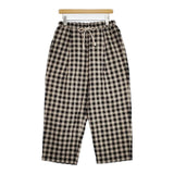 nest Robe コットンリネンワッシャーギンガム テーパードパンツ 定価20900円 01232-1368 パンツ ベージュ ブラック レディース ネストローブ【中古】5-1124M∞