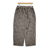 nest Robe コットンリネンワッシャーギンガム テーパードパンツ 定価20900円 01232-1368 パンツ ベージュ ブラック レディース ネストローブ【中古】5-1124M∞