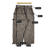 nest Robe コットンリネンワッシャーギンガム テーパードパンツ 定価20900円 01232-1368 パンツ ベージュ ブラック レディース ネストローブ【中古】5-1124M∞