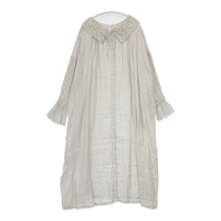 nest Robe 01211-1114 レースカラー2wayスモックワンピース 定価28600円 リネン ワンピース ライトグレー レディース ネストローブ【中古】5-0822M△