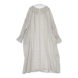 nest Robe 01211-1114 レースカラー2wayスモックワンピース 定価28600円 リネン ワンピース ライトグレー レディース ネストローブ【中古】5-0822M△