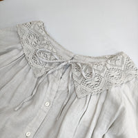 nest Robe 01211-1114 レースカラー2wayスモックワンピース 定価28600円 リネン ワンピース ライトグレー レディース ネストローブ【中古】5-0822M△