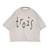 tumugu trois ラフィ天竺コットンプリントTシャツ TC23106 定価7590円 半袖Ｔシャツ カットソー ベージュ レディース ツムグ【中古】5-0704S♪