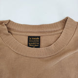 A VONTADE 鹿の子 コットンピケ クルーネック 半袖Ｔシャツ カットソー キャメル レディース アボンタージ【中古】5-0704S♪