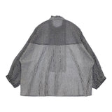 Cotton House Aya KHNB10527FM ストライプ ギンガムチェック コットンリネン ブラウス 長袖シャツ ブラック ホワイト レディース コットンハウスアヤ【中古】5-0822M△