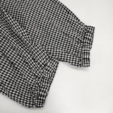 Cotton House Aya KHNB10527FM ストライプ ギンガムチェック コットンリネン ブラウス 長袖シャツ ブラック ホワイト レディース コットンハウスアヤ【中古】5-0822M△