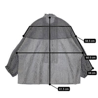 Cotton House Aya KHNB10527FM ストライプ ギンガムチェック コットンリネン ブラウス 長袖シャツ ブラック ホワイト レディース コットンハウスアヤ【中古】5-0822M△