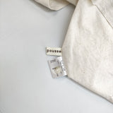 pousse Z241503 刺繍 コットンリネン 長袖 プルオーバー 日本製 ブラウス シャツ キナリ ネイビー レディース プゥス【中古】5-0822M△