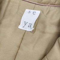 seya. 未使用 SK'GROVE PADDED COAT SILKY POWDER CUPRO サイズ2 定価167200円 コート 24AW ベージュ レディース セヤ【中古】5-0628T♪