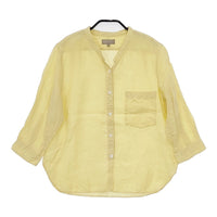 MARGARET HOWELL 578-0153616 FINE LINEN カラーレスシャツ サイズ1 ブラウス シャツ イエロー レディース マーガレットハウエル【中古】5-0822M△