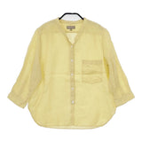 MARGARET HOWELL 578-0153616 FINE LINEN カラーレスシャツ サイズ1 ブラウス シャツ イエロー レディース マーガレットハウエル【中古】5-0822M△