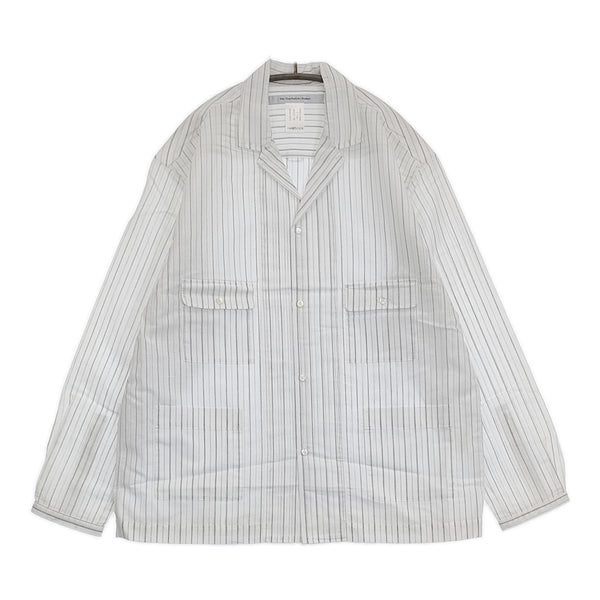 EEL 新品 CAMEL MOON シャツジャケット 定価25300円 L E-25407 テーラードジャケット 25SS ホワイト ブラック メンズ イール【中古】5-0710M♪
