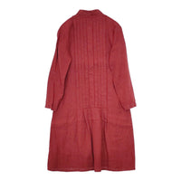 fog linen work リトアニアリネン ピンタック 長袖 シャツワンピース ワンピース レッド レディース フォグリネンワーク【中古】5-0822M△