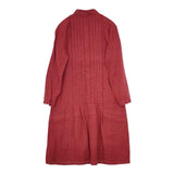 fog linen work リトアニアリネン ピンタック 長袖 シャツワンピース ワンピース レッド レディース フォグリネンワーク【中古】5-0822M△