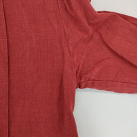 fog linen work リトアニアリネン ピンタック 長袖 シャツワンピース ワンピース レッド レディース フォグリネンワーク【中古】5-0822M△