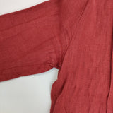 fog linen work リトアニアリネン ピンタック 長袖 シャツワンピース ワンピース レッド レディース フォグリネンワーク【中古】5-0822M△