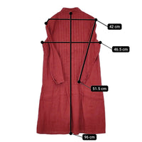 fog linen work リトアニアリネン ピンタック 長袖 シャツワンピース ワンピース レッド レディース フォグリネンワーク【中古】5-0822M△