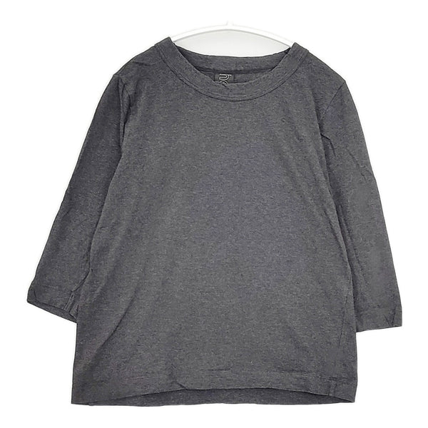 homspun 172-6450 コットン M 七分袖 日本製 Ｔシャツ カットソー チャコールグレー レディース ホームスパン【中古】5-0822M△
