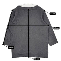 homspun 172-6450 コットン M 七分袖 日本製 Ｔシャツ カットソー チャコールグレー レディース ホームスパン【中古】5-0822M△