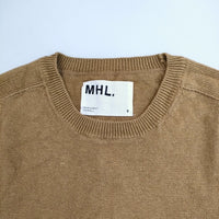 MHL. 595-7261500 コットンリネン ニット プルオーバー ベスト キャメル レディース エムエイチエル【中古】5-0822M△