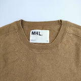 MHL. 595-7261500 コットンリネン ニット プルオーバー ベスト キャメル レディース エムエイチエル【中古】5-0822M△