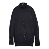 ZARA ツインニット タートルネック カーディガン アンサンブル ブラック レディース ザラ【中古】5-1129T∞